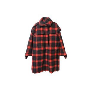 Burberry Plaid Winter Coat in Red Wool